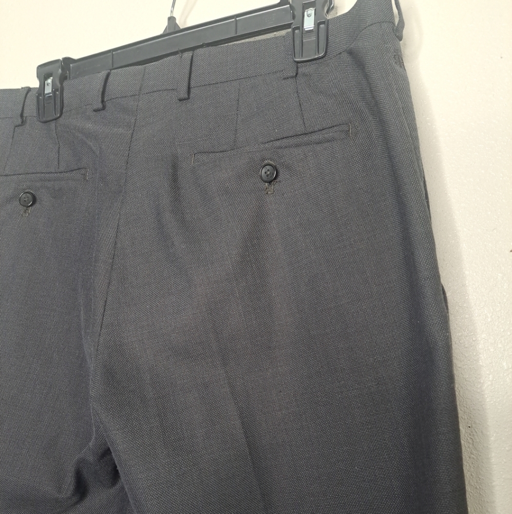 Raymond Men's Dress Pants Office Business Wool Blend Dark Gray Size 34 - Picture 11 of 16